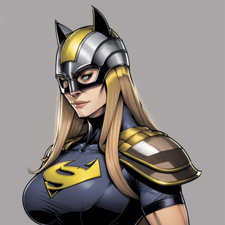  a female superhero, impossible clothes, large breasts, long blonde hair, mask, animal ear helmet, g_3660098213.png